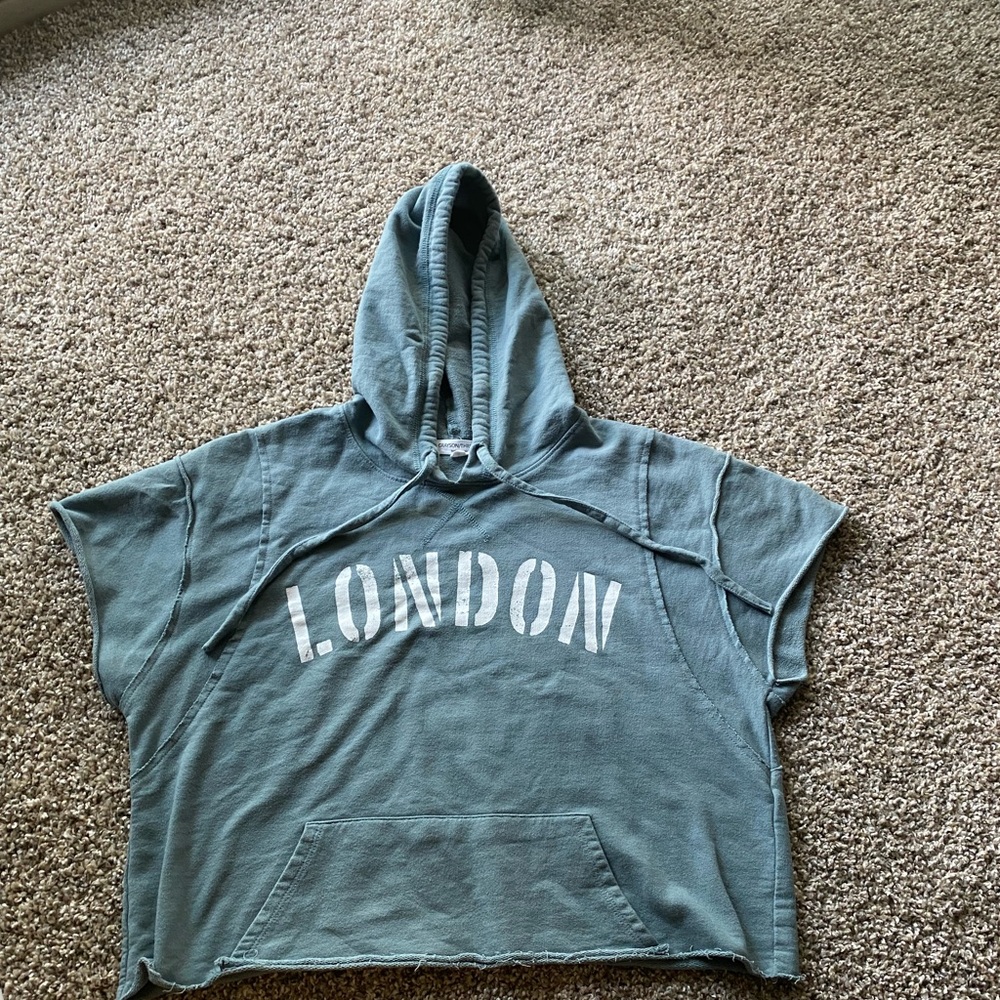 Blue shirt with hoodie